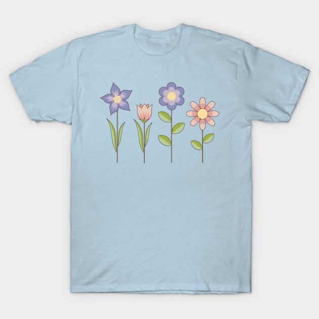 Retro Flowers T-Shirt by sifis